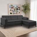 Ver imagem 1 de Sofá 3 Lugares com Chaise Lado Esquerdo 212cm em Linho Tiê CabeCasa MadeiraOriginals