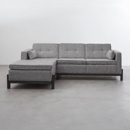 Sofá 3 Lugares com Chaise Lado Direito 212cm em Linho Tiê CabeCasa MadeiraMadeira - 6