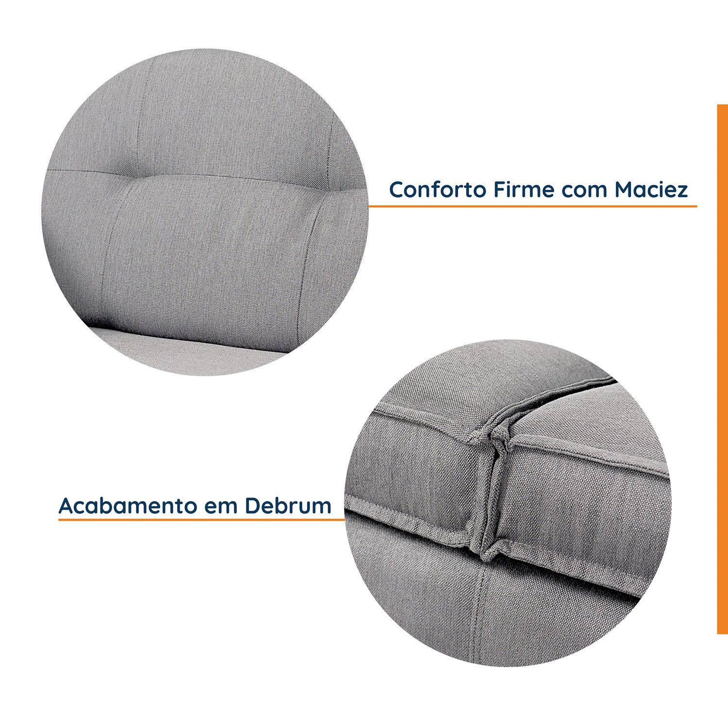 Sofá Tiê 3 Lugares com Chaise Lado Direito 223cm em Linho CabeCasa MadeiraMadeira - 3