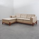 Ver imagem 5 de Sofá 3 Lugares com Chaise Lado Direito 212cm em Linho Tiê CabeCasa MadeiraOriginals