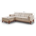 Ver imagem 2 de Sofá 3 Lugares com Chaise Lado Direito 212cm em Linho Tiê CabeCasa MadeiraOriginals