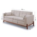 Ver imagem 2 de Sofá 2 Lugares Linho Bege Tiê 182cm CabeCasa MadeiraOriginals