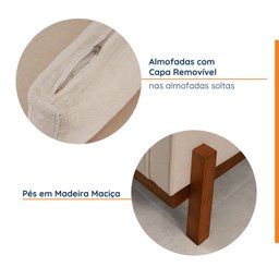 Sofá 2 Lugares 182cm em Linho Tiê CabeCasa MadeiraMadeira - 4