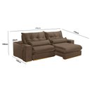 Ver imagem 2 de Sofá 250 Cm Braço 25 Cm Retrátil e Reclinável Lake Meu Sofá Online
