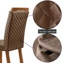Ver imagem 3 de Mesa de Jantar Isadora 180cm Tampo MDF Vidro Canto Copo com 6 Cadeiras Lorena