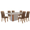 Ver imagem 1 de Mesa de Jantar Isadora 180cm Tampo MDF Vidro Canto Copo com 6 Cadeiras Lorena