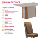 Ver imagem 2 de Mesa de Jantar Isadora 180cm Tampo MDF Vidro Canto Copo com 6 Cadeiras Lorena