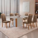 Ver imagem 7 de Mesa de Jantar Isadora 180cm Tampo MDF Vidro Canto Copo com 6 Cadeiras Lorena