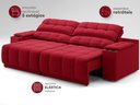 Ver imagem 6 de Sofá com Porta Copos Carregador Usb Ret Rec Samurai 2,50m Velosuede Vermelho - Netsofas