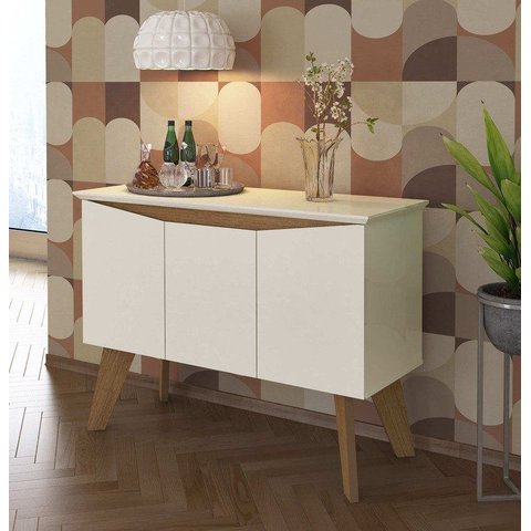 Buffet para Sala de Estar 3 Portas Oásis Artey Cinamomo/Off White