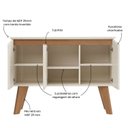 Ver imagem 5 de Buffet para Sala de Estar 3 Portas Oásis Artey Cinamomo/Off White