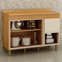 Ver imagem 4 de Balcão de Cozinha Madeira 3 Portas e 2 Gavetas Dakota Valdemóveis Cinamomo e Off White