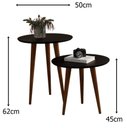 Ver imagem 2 de Jogo 2 Mesas Lateral e Apoio Redonda Leve Sala Retrô Pés Palito Cor Preto - Comprar Moveis em Casa
