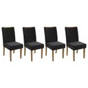 Ver imagem 1 de Kit 4 Cadeiras de Cozinha 2cad129fr 4 Un Freijo/suede Preto A038 - Kappesberg