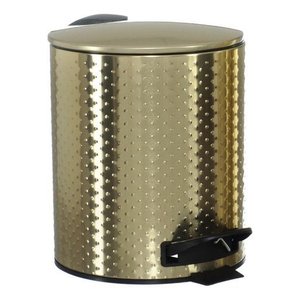 Lixeira 5 Litros Dourada Gold Luxo Cesto Banheiro Escritório