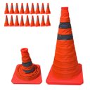 Ver imagem 3 de Cone Retratil Sinalizaçao Kit 18 Uni Portatil Obra Trafego Baliza Aviso Alerta Flexivel Dobravel Seg