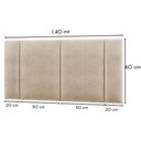 Ver imagem 3 de Cabeceira Estofada Cama Box Casal com Led Star 140cm Linho Bege