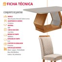 Ver imagem 2 de Mesa de Jantar Alvorada 180cm Tampo MDF Vidro Canto Copo com 6 Cadeiras Lorena Moderna Mobília