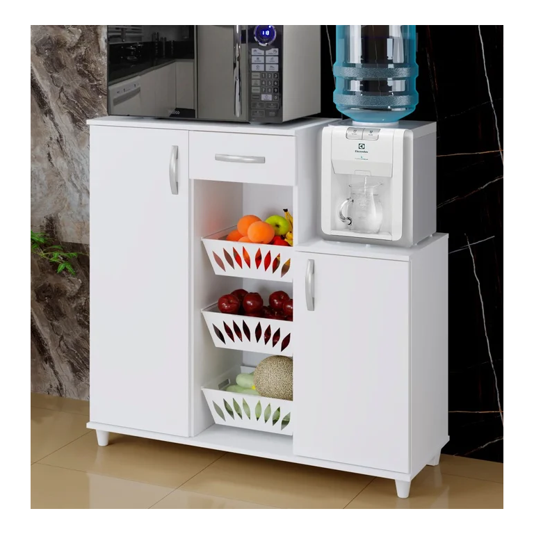 Armário Fruteira 2 Portas 1 Gaveta Benetil Móveis - Branco