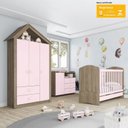 Ver imagem 1 de Quarto de Bebê Completo com Berço 3 em 1 Guarda-Roupa 3 Portas e Cômoda Giz de Cera Espresso Móveis