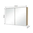 Ver imagem 3 de Espelheira para Banheiro em MDF 2 Portas 80 x 110cm Nature Carvalho