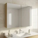 Ver imagem 1 de Espelheira para Banheiro em MDF 2 Portas 80 x 110cm Nature Carvalho