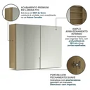 Ver imagem 5 de Espelheira para Banheiro em MDF 2 Portas 80 x 110cm Nature Carvalho