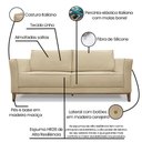 Ver imagem 7 de Kit 2 Poltronas e Sofá Living 2 Lugares 1,70m Vega Linho Dourado Pés Castanho - Pallazio