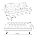 Ver imagem 4 de Sofá Cama Sala de Estar 193cm Belinda com Pés Alumínio Linho Cinza G45 - Gran Belo
