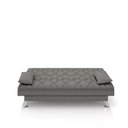 Ver imagem 6 de Sofá Cama Sala de Estar 193cm Belinda com Pés Alumínio Linho Cinza G45 - Gran Belo