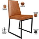 Ver imagem 4 de Kit 02 Cadeiras Decorativas Estofada para Sala de Jantar Dafne L02 Couríssimo Camel - lyam decor
