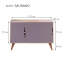 Ver imagem 3 de Aparador Murano Moderno 3 Portas MDP 115cm Carvalho e Cinza Claro Mercado Das Prateleiras