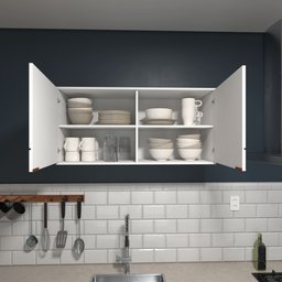 Armário Aéreo Cozinha Mdp 110 Cm 2 Portas Branco - 5