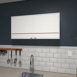 Armário Aéreo Cozinha Mdp 110 Cm 2 Portas Branco - 4
