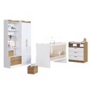 Ver imagem 2 de Quarto Infantil Completo Guarda Roupa Comoda e Berço Branco/mel