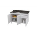 Ver imagem 3 de Balcão Armário para Pia de Cozinha 1.20m Ca 3 Portas Cor Branco
