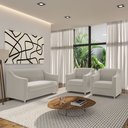 Ver imagem 1 de Recepção Clínica Sofisticada: Namoradeira 2l + 2 Poltronas Bege