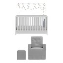 Ver imagem 2 de Berço 3X1 Com Colchão Incluso Poltrona De Amamentação E Puff Mp4100 Branco/Cinza Branco/Cinza
