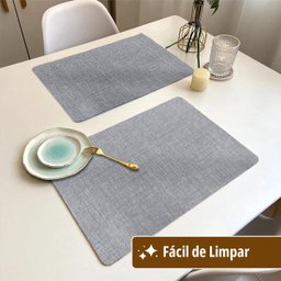 4 Jogo Americano Napoli Cinza Impermeável Pvc - 2