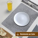 Ver imagem 4 de 4 Jogo Americano Napoli Cinza Impermeável Pvc