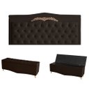 Ver imagem 1 de Kit Helena Cabeceira de Cama Painel e Calçadeira Baú Queen 160 Cm Suede Marrom Eli Móveis e Decoraçã