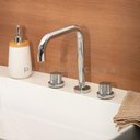 Ver imagem 5 de Torneira Para Banheiro Misturador Duplo Comando Grajaú Pingoo.casa - Prata