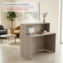 Ver imagem 5 de Balcão de Atendimento para Recepção 120cm Bancada Dupla Studio Legno Crema Bege