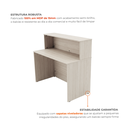 Ver imagem 4 de Balcão de Atendimento para Recepção 120cm Bancada Dupla Studio Legno Crema Bege