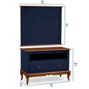 Ver imagem 4 de Rack com Painel para Sala 120cm Pés Luis Xv 2 Gavetas e Nicho Linz Móveis - Azul Petróleo/imbuia Gla