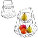 Ver imagem 2 de Fruteira 2 Andares Metal Cromado Fruteira de Mesa Dupla Kiwi - Estilosa Cromada Design - Panami
