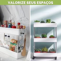 Prateleira Nicho Fruteira Multiuso 3 Andares com Rodinha Branca - 4