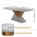 Ver imagem 4 de Mesa Aster 180 Tampo em Mdf e Vidro + 6 Cadeiras Liz Moderna Turim 07/off White/imbuia