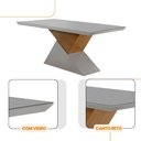 Ver imagem 5 de Mesa Aster 180 Tampo em Mdf e Vidro + 6 Cadeiras Liz Moderna Turim 07/off White/imbuia