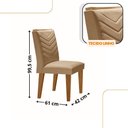 Ver imagem 3 de Mesa Aster 180 Tampo em Mdf e Vidro + 6 Cadeiras Liz Moderna Turim 07/off White/imbuia